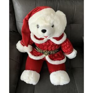 2000 Dan Dee Snowflake Teddy Bear Christmas Holiday White Stuffed Plush 18"